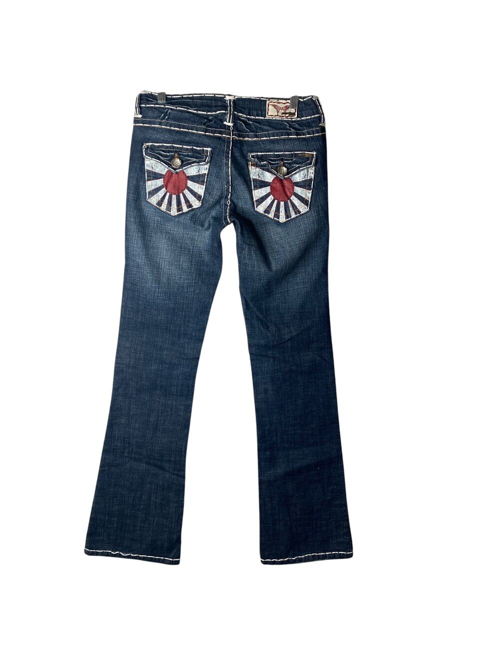 Laguna Beach Corona Del Mar Jeans Size 27 Hand Painted Hand Stitched Flare New